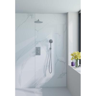 Fortifura Calvi Inbouw Regendoucheset - thermostatisch - wandarm - 25cm hoofddouche - ronde handdouche - metalen doucheslang - geborsteld RVS PVD SW706208/SW720554/SW720561/SW542645/SW1159493/SW79