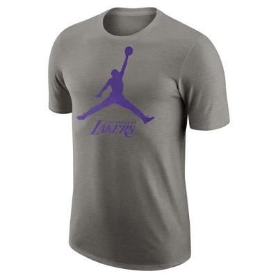 Heren-T-Shirt met Korte Mouwen Nike LAL M NK ES NBA JDN SS TEE FB9827 063 Grijs Maat M