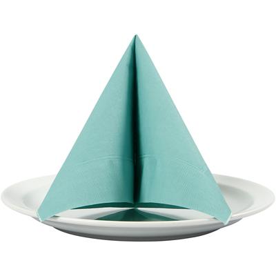 Creativ Company Servetten, witte achterkant, afm 33x33 cm, licht turquoise, 20 stuk/ 1 doos