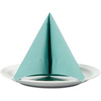 Creativ Company Servetten, witte achterkant, afm 33x33 cm, licht turquoise, 20 stuk/ 1 doos