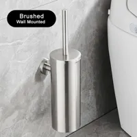 SteelClean Luxe Toiletborstel met Wandhouder - Zwart RVS Design