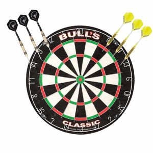 Dartbord Bulls The Classic met 2 sets dartpijlen 21 grams