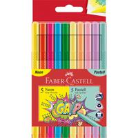 Faber Castell FC-155312 Grip Viltstiften Neon en Pastel 10 Stuks - thumbnail