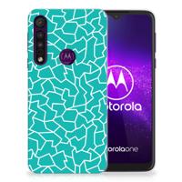Motorola One Macro | Hoesje maken | Cracks Blue