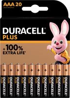 Duracell batterij Plus 100% AAA, blister van 20 stuks