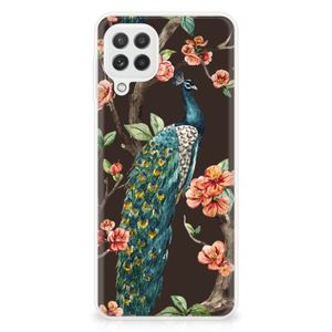 Samsung Galaxy A22 4G | M22 TPU Hoesje Pauw met Bloemen