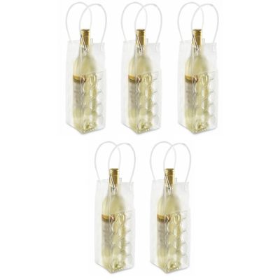 Set van 5x stuks wijnfles koeltas 25 cm