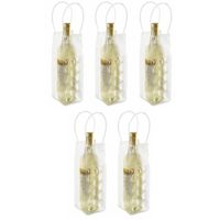 Set van 5x stuks wijnfles koeltas 25 cm