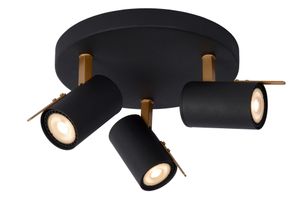 Lucide GRONY - Plafondspot - LED Dim to warm - GU10 - 3x5W 2200K/3000K - Zwart