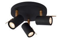 Lucide GRONY - Plafondspot - LED Dim to warm - GU10 - 3x5W 2200K/3000K - Zwart - thumbnail
