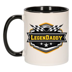 Vader/papa cadeau mok - Legendaddy - geel/zwart - 300 ml - vaderdag/verjaardag