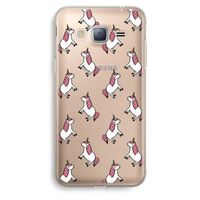 Eenhoorns overal: Samsung Galaxy J3 (2016) Transparant Hoesje