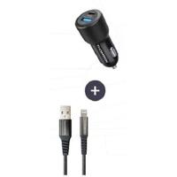 Pacchetto caricabatterie + cavo - THOMSON - Caricabatterie per auto da 60 W - Cavo USB-A a L 3A
