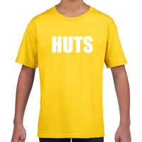HUTS tekst t-shirt geel kids - thumbnail