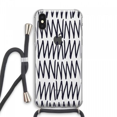 Marrakech Zigzag: iPhone XS Max Transparant Hoesje met koord