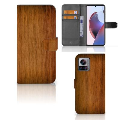 Motorola Edge 30 Ultra | Book Style Case | Donker Hout