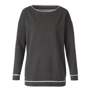 Sweatshirt met boothals van bio-katoen, antraciet-gemêleerd Maat: 40/42