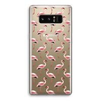 Flamingoprint groen: Samsung Galaxy Note 8 Transparant Hoesje