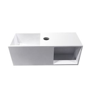 Fontein Wiesbaden Julia 54x20x20cm met Nis Solid Surface Mat Wit