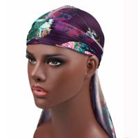 b-3 hoge elastische afdrukken van lange-tailed Pirate Hat Headkerchief chemotherapie Cap