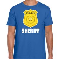 Sheriff police / politie embleem t-shirt blauw voor heren - thumbnail