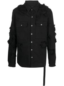 Rick Owens DRKSHDW surchemise à effet usé - Noir