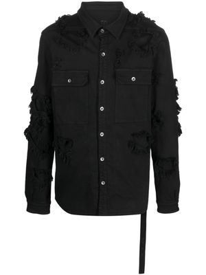 Rick Owens DRKSHDW surchemise à effet usé - Noir
