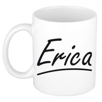 Naam cadeau mok / beker Erica met sierlijke letters 300 ml