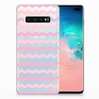 Samsung Galaxy S10 Plus TPU bumper Waves Roze