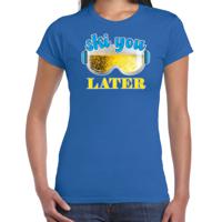 Apres ski t-shirt voor dames - ski you later - blauw - bier/beer - wintersport