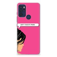 Motorola Moto G60s Silicone-hoesje Woman Don't Touch My Phone - thumbnail