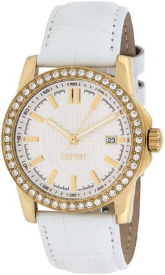 Esprit horlogeband ES101862006 Leder Wit 21mm + wit stiksel