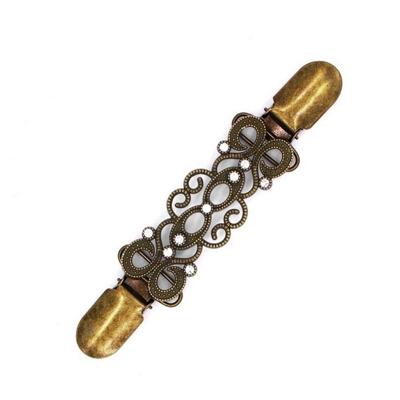 Vest Clip trui omslagdoek Clip houder kraag Duck-mond Clip (antiek brons verguld)