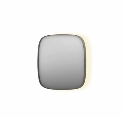 Spiegel INK SP30 40x4x40 cm incl. Indirect LED-Verlichting Rondom en Spiegelverwarming Geborsteld RVS