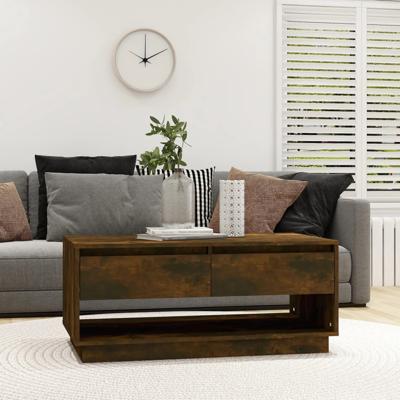 Salontafel 102,5x55x44 cm bewerkt hout gerookt eikenkleurig