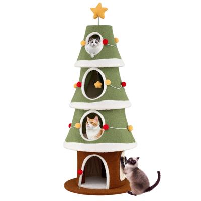 Grote Kerstboomvormige Krabpaal 154 cm Schattige Krabpaal