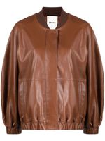 AERON veste bomber Bloom en peau d'agneau - Marron - thumbnail