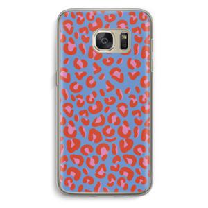 Leopard blue: Samsung Galaxy S7 Transparant Hoesje