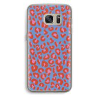 Leopard blue: Samsung Galaxy S7 Transparant Hoesje