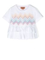 Missoni Kids t-shirt péplum à motif zig-zag - Blanc - thumbnail