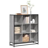 Boekenkast 97,5x33x107,5 cm bewerkt hout en metaal grijs sonoma