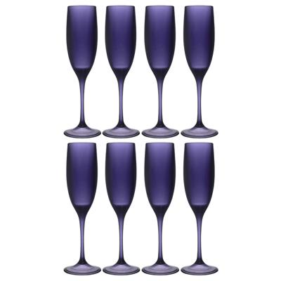 Home Deco Factory Champagneglas - 8x - 13 cl - paars - kunststof - vaatwasserbestendig