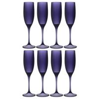 Home Deco Factory Champagneglas - 8x - 13 cl - paars - kunststof - vaatwasserbestendig