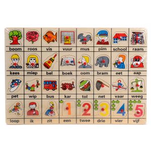 Playwood houten noppenpuzzel mijn eerste woordjes