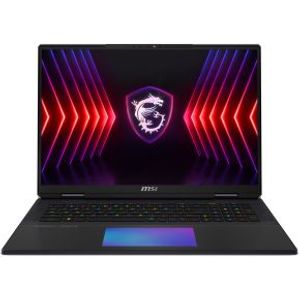 MSI Titan 18 HX A14VHG-047NL Laptop 45,7 cm (18") UHD+ Intel® Core™ i9 i9-14900HX 32 GB DDR5-SDRAM 2 TB SSD NVIDIA GeForce RTX 4080 Wi-Fi 7 (802.11be) Windows 11 Pro Zwart