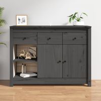 Dressoir 100x35x74 cm massief grenenhout grijs - thumbnail