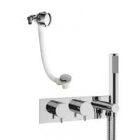 Crosswater MPRO inbouwbadkraan 27.5x12cm thermostatisch met handdoucheset met badvulcombinatie chroom sw31240/sw385374/sw385438/