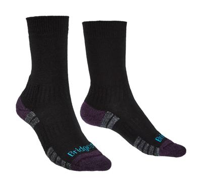 Bridgedale Lightweight Merino Performance Boot Dames Wandelsok Black Purple M