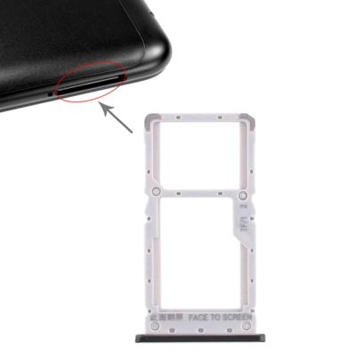 SIM-kaarthouder + SIM-kaarthouder / Micro SD Card lade voor Xiaomi Redmi Note 6 Pro (zwart)