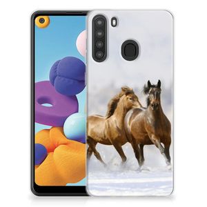 Samsung Galaxy A21 TPU Hoesje Paarden